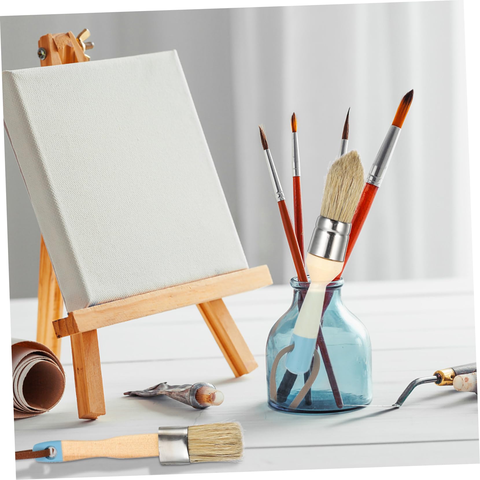 Set Di Pennelli A Doppio Spessore, Per Dipingere Pareti E Recinzioni, Con Manico In Legno, Per Vernice, Pasta, Gesso E Calcare (confezione Da 5 Misure Assortite - Foto 6