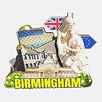 Vista 1 de Imán de nevera con imán de Reino Unido Birmingham Inglaterra 3D, monumentos de madera para viajes, recuerdos coleccionables, decoración hecha a