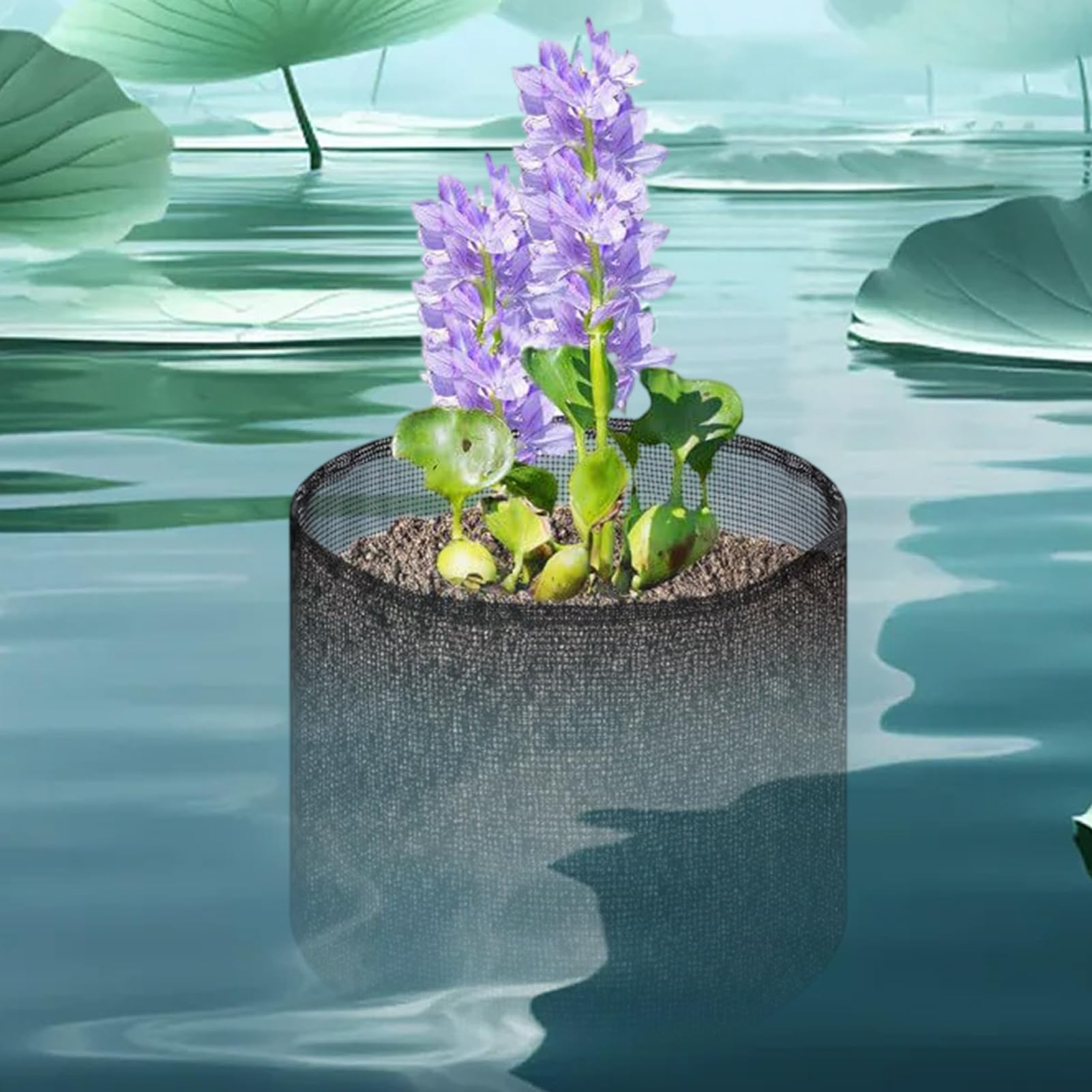 Lot de 4 paniers à plantes d'étang flottants pour plantes aquatiques, sacs de plantation respirants pour balcon, jardin aquatique, jardinières hydroponiques, bassin à carpes koï