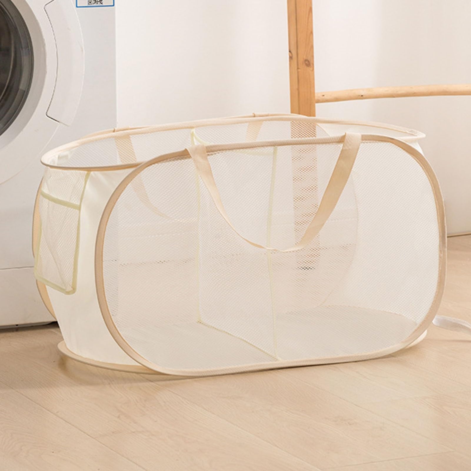 Folding Laundry Basket Household Storage Layered Dirty Clothes,Thickened Partitioned,Two Compartment Bedroom