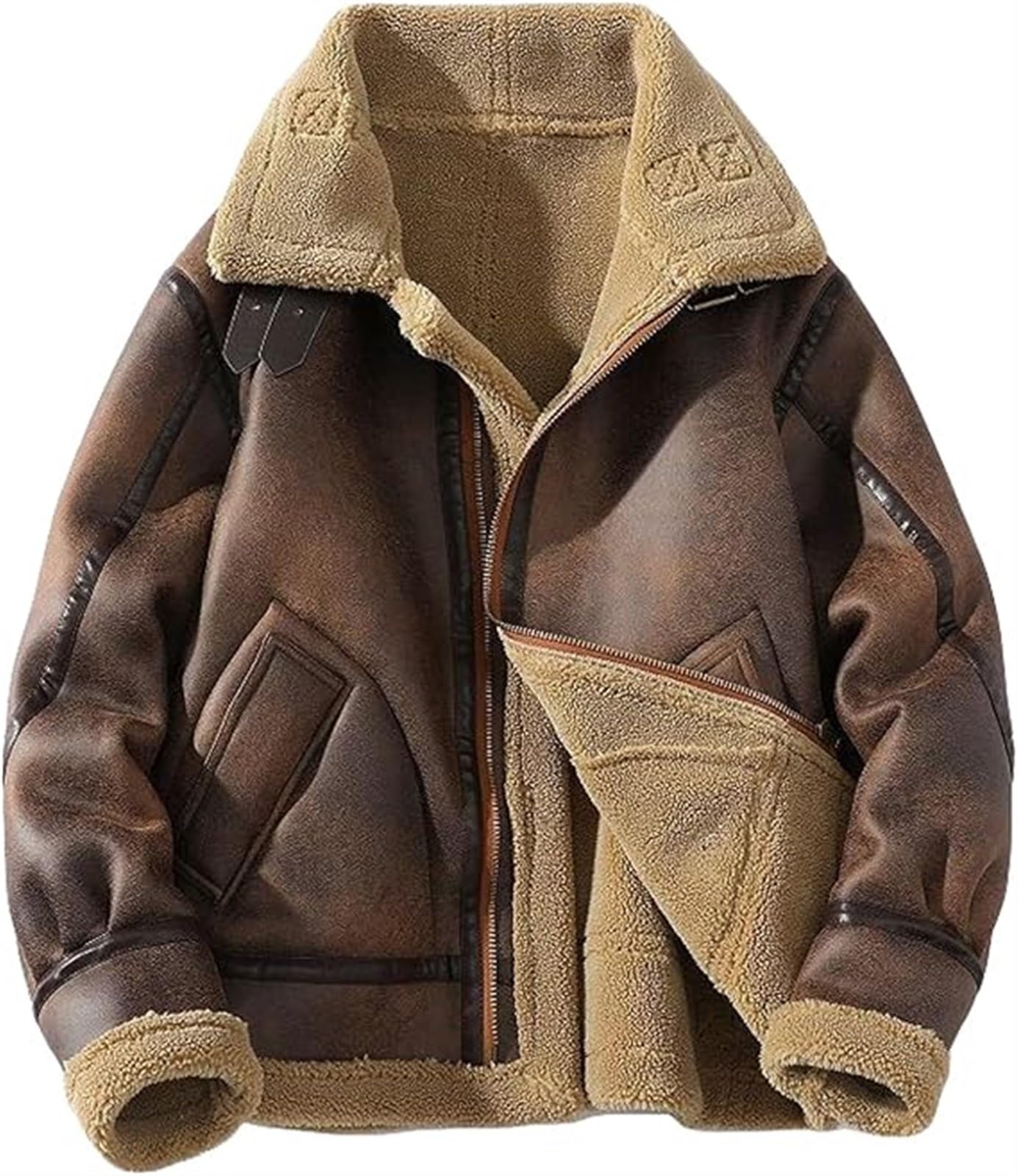 B3 Masculino Shearling Selfkin World War 2 Bomber Leather Flying