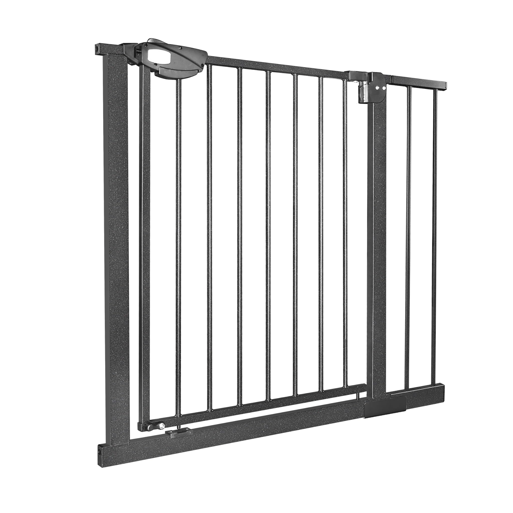 HENGMEI Barrière de protection pour porte d'escalier avec fixation à pression, grille de protection pour enfants ou animaux, sans perçage, ouverture à 180° (85-95 cm, noir)