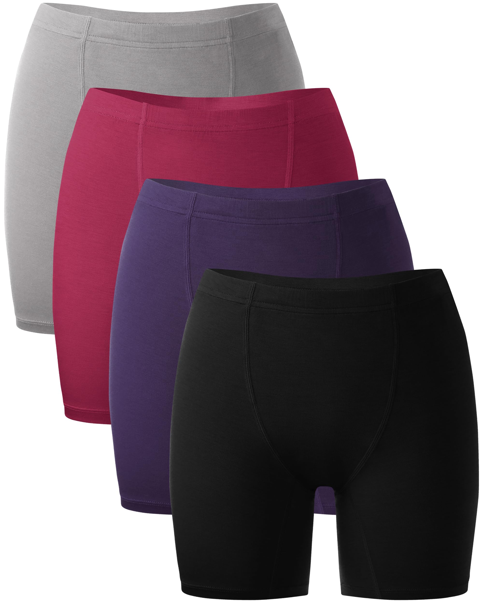 BAMBOO COOL Damen-Boxershorts, Unterwäsche, weiche Stretch-Höschen für Damen, 4 Packungen