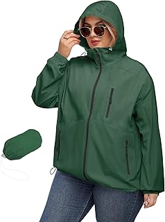 Plus-Size Packable Trench Raincoat (XL–5XL)