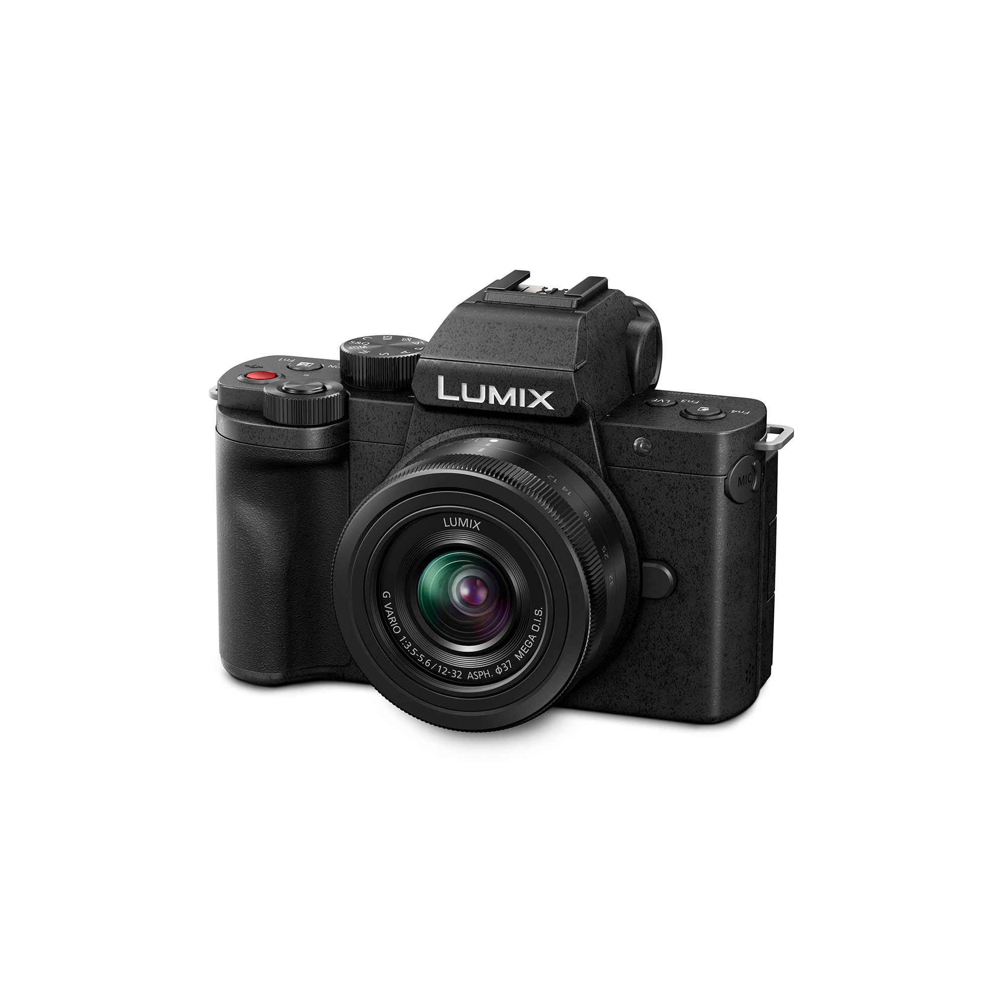 Panasonic Lumix DC-G100DKEGK Micro Four Thirds spiegellose Kamera mit Lumix G Vario 12-32 mm F3.5-5.6 Objektiv, 20,3 MP, 4K 30p & FHD 60 Video, Vlogging-Cam, Freiwinkel-Monitor, USB-C-Ladung, Schwarz