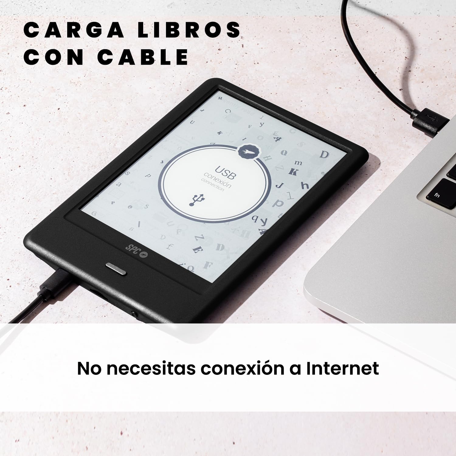 SPC Dickens Light 2 Pro + Funda | Libro Libro electrónico 6 Pulgadas táctil E-Ink, Brillo Ajustable y Temperatura de Color, 8GB de Memoria, 1 Mes autonomía, Ligero y Fino - Negro