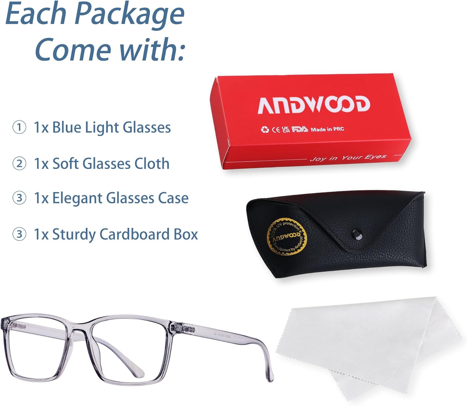 ANDWOOD Blue Light Blocking Glasses Men Women Computer Filter Large Frame Bluelight Blocker Anti Blue Ray Lightweight AR002 - Image 6