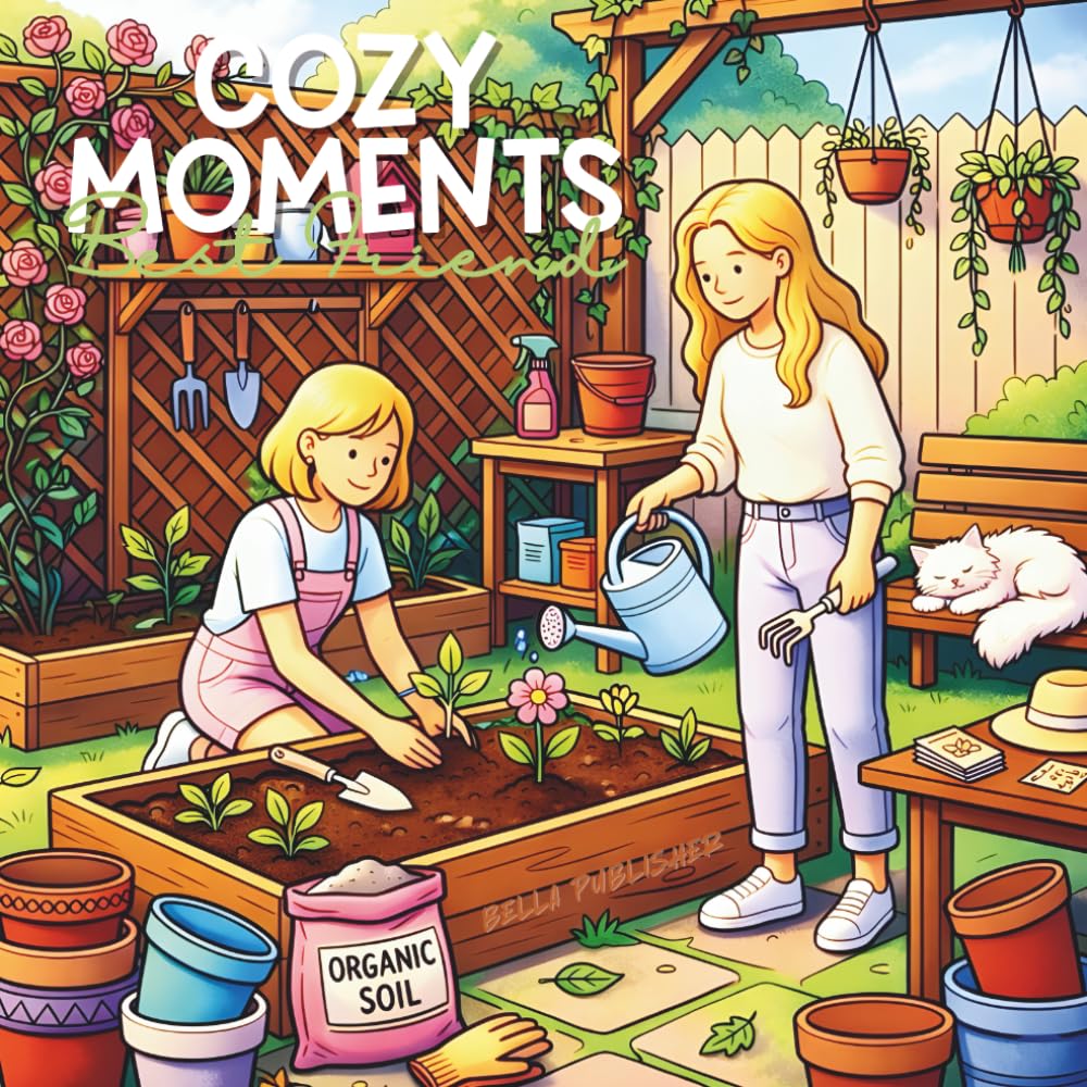 Best Friend Cozy Moments: A Friendship Coloring Book for Lowkey Comfort, Anxiety Ease, Creative Focus (Cozy Moments: Simple Bold Lined)