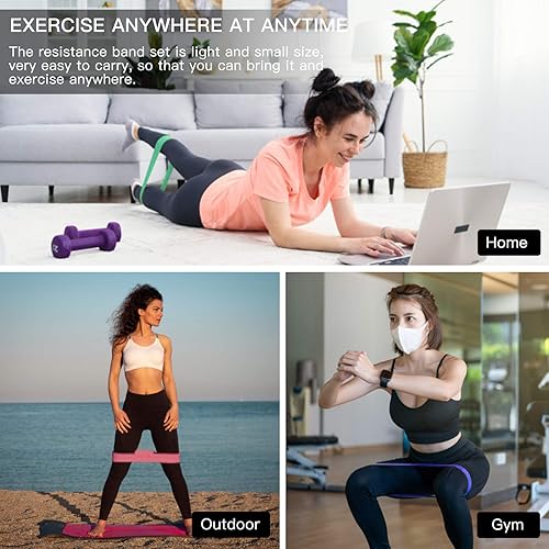 Miniatura 4 de Bandas resistentes al botín bandas de ejercicio para mujeres bandas de resistencia para entrenamiento de fuerza de yoga para piernas y glúteos