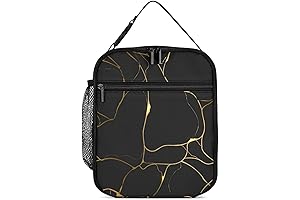 Gold Kintsugi Black Large Reusable Lunch Box