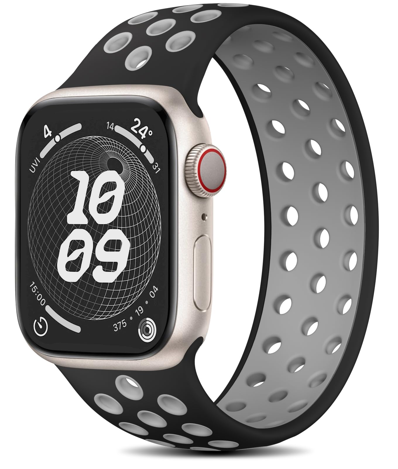 AdorveSolo Loop Band Compatible with Apple Watch Band 45mm 44mm 49mm 41mm 40mm 38mm 42mm for Men Women, Breathable Sport Silicone Wristband for iWatch Series 9 8 7 6 5 4 3 2 1 SE Ultra Ultra 2