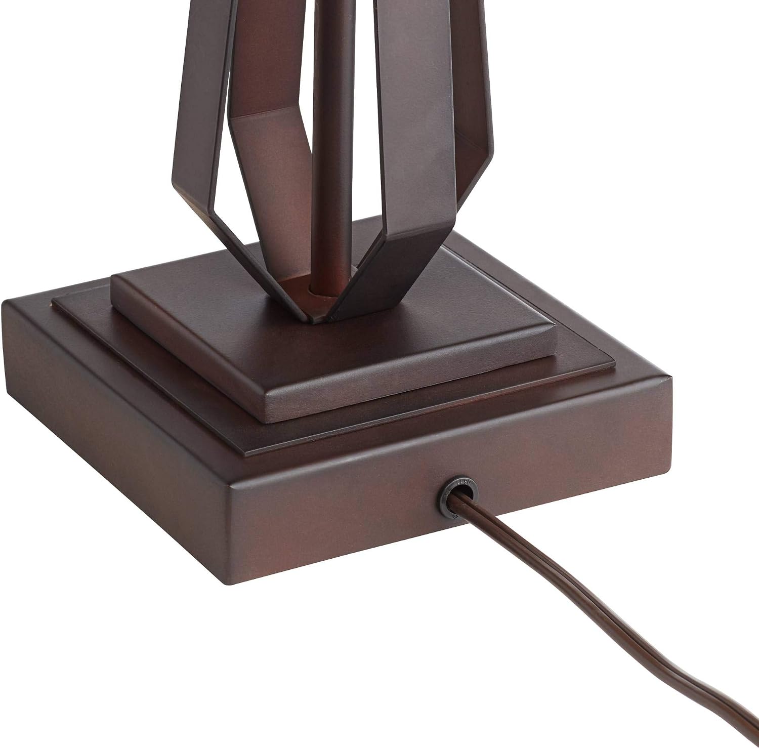 Franklin Iron Works Roger Marta 25" High Rustic Mission Western Table Lamp Pull Chain Brown Bronze Finish Metal Single Art Glass Shade Living Room Bedroom Bedside Nightstand House Office Home