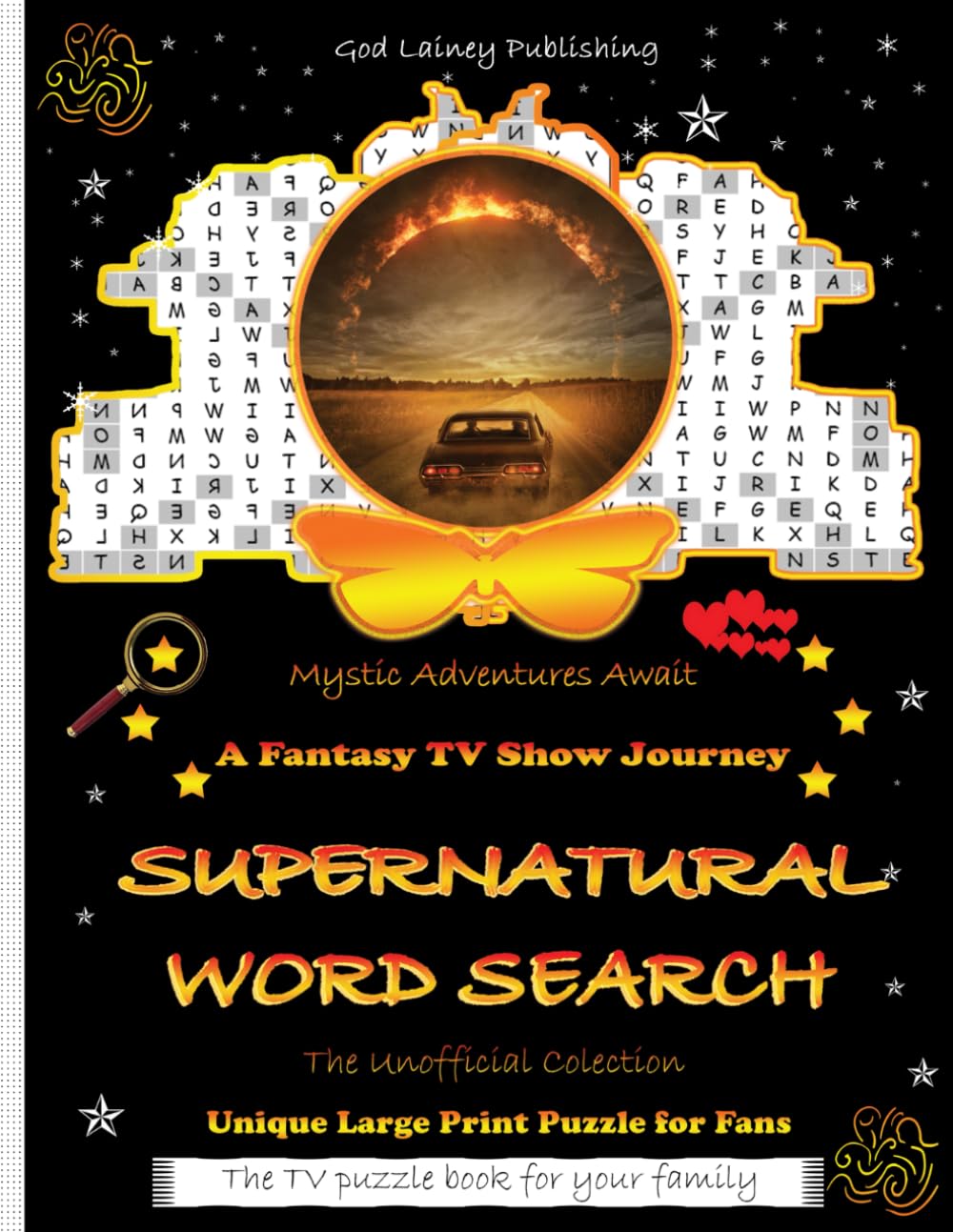 SUPERNATURAL WORD SEARCH: The Unofficial Collection: A Fantasy TV Show Journey - Fantastic TV Puzzle Book for Seniors, Adults, Teens, Kids - Large Print, Eye Strain Relief - Ideal Gifts for Everyone