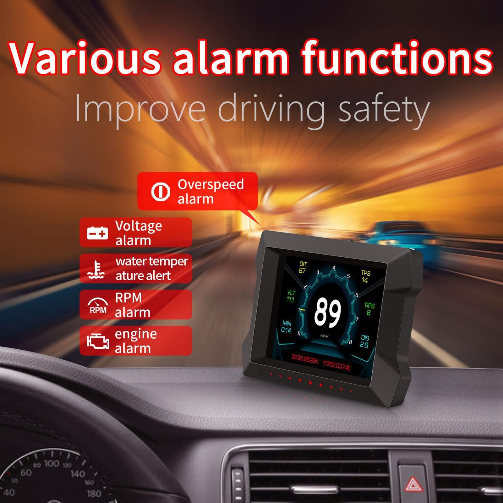 Indicador De Inclinación para La Seguridad del Coche - Medidor De | Pendiente Preciso, Indicador De Pendiente Para Coche, Inclinómetro Digital Para Coche, Para Autos | Para Ver