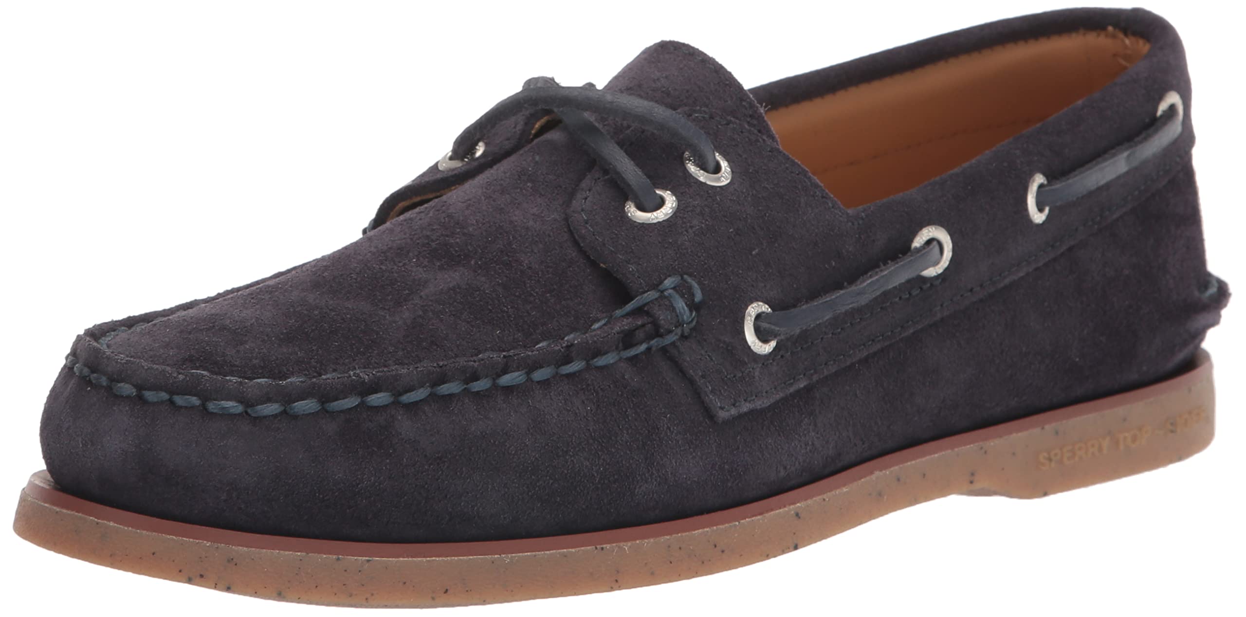 Sperry Men's Gold A/O 2-Eye Boat Shoe, Navy Suede, 10