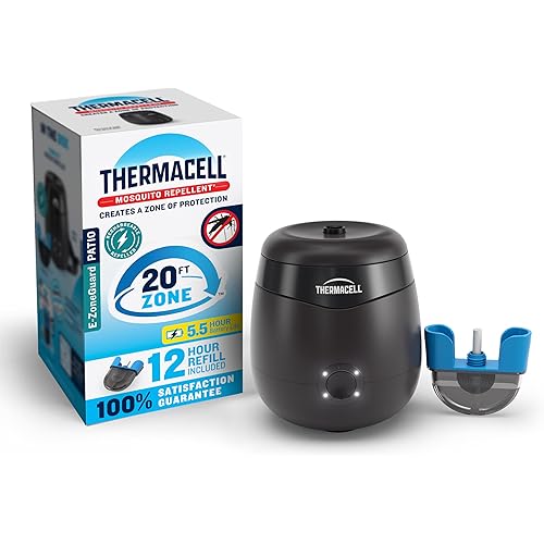 Thermacell E-Series Rechargeable Mosquito Repeller with 20’ Mosquito Protection Zone; Bug Spray Alternative; Scent Free