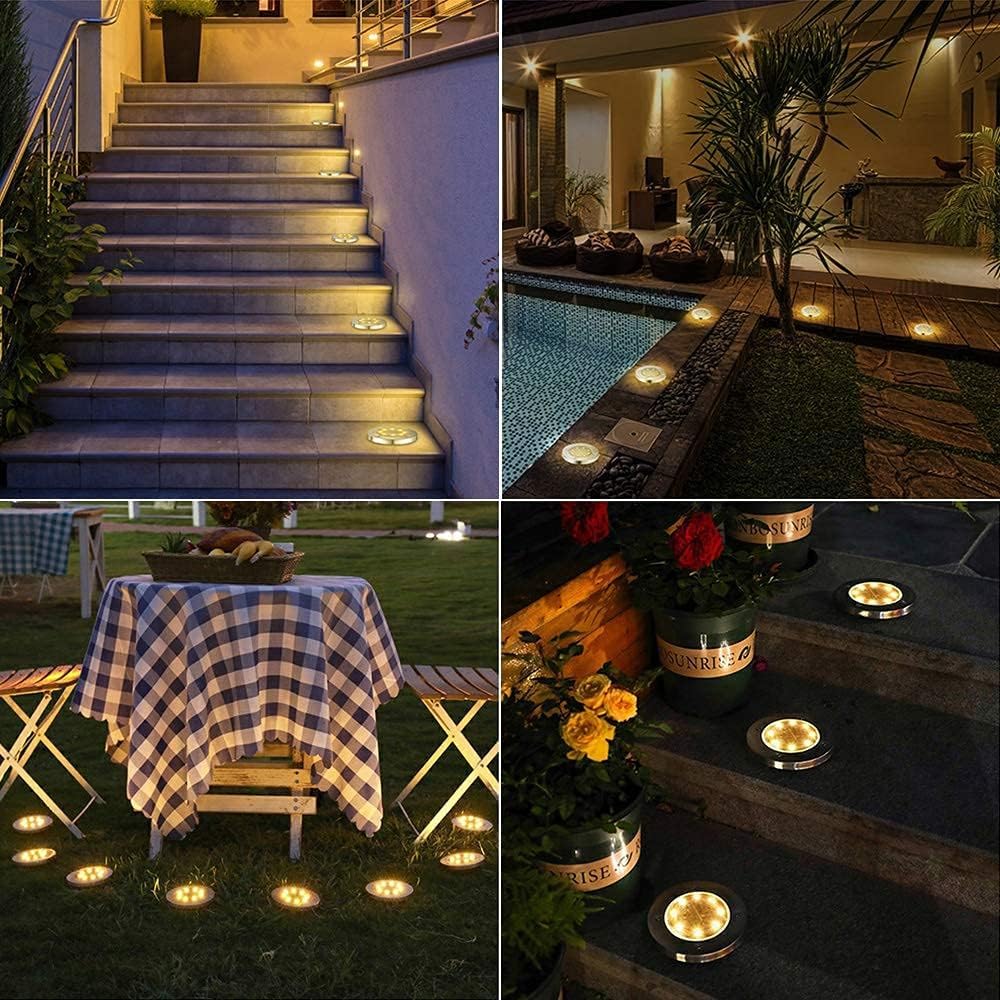 Joomer LED Lichterkette Außen Strom 20M mit 27+1 LED und 12 Stück Solar Bodenleuchten Aussen, Solarleuchten für Garten Außen mit 8 LEDs