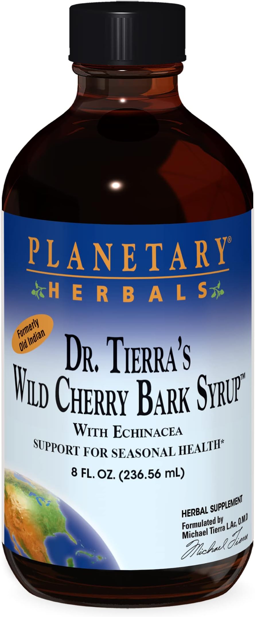 Old Indian Wild Cherry Bark Syrup, 8 fl oz (236.56 ml) - Planetary Herbals