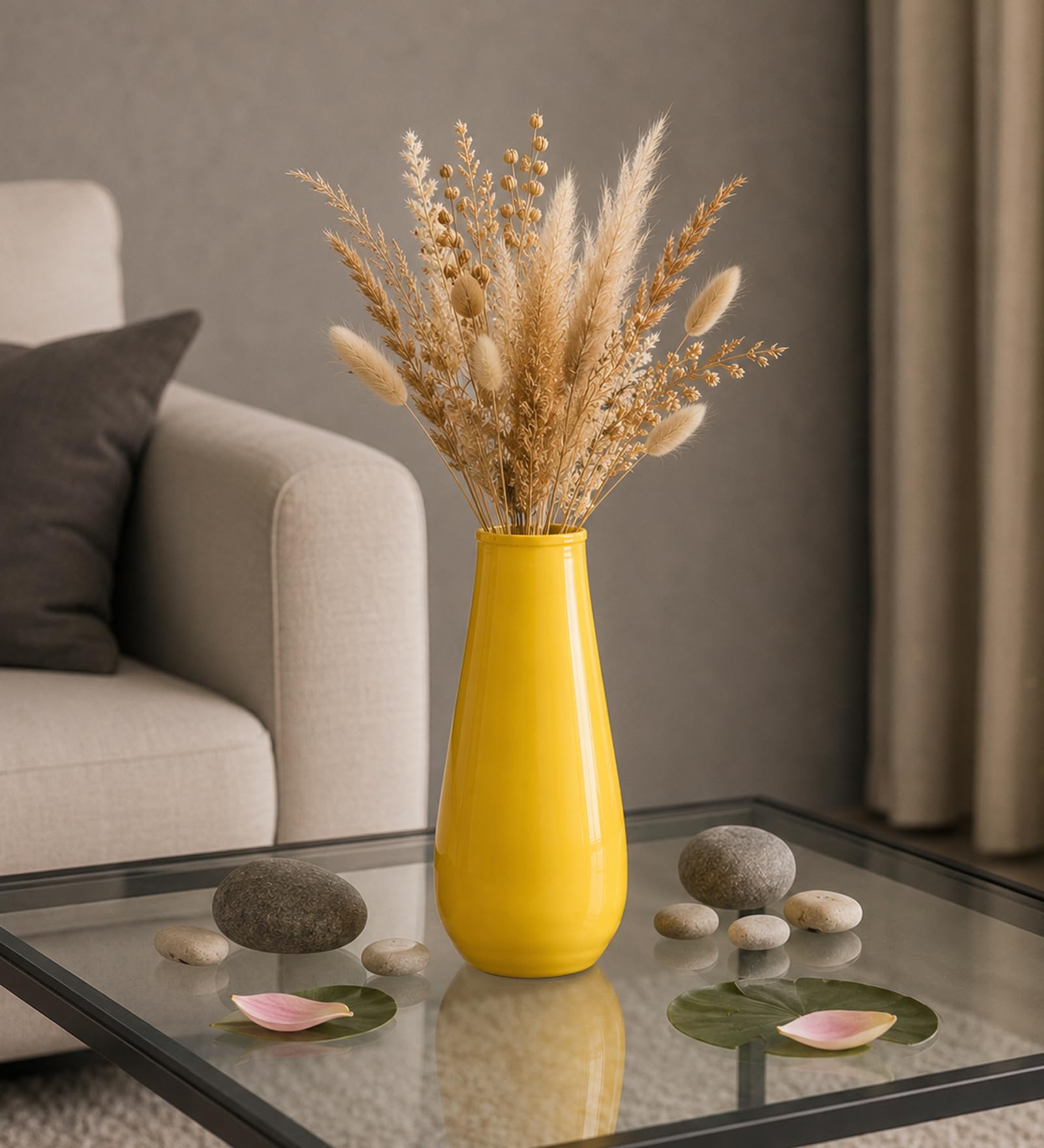 Healthchoice Modern Decorative Metal Vases for Home Dcor, Yellow-image-44