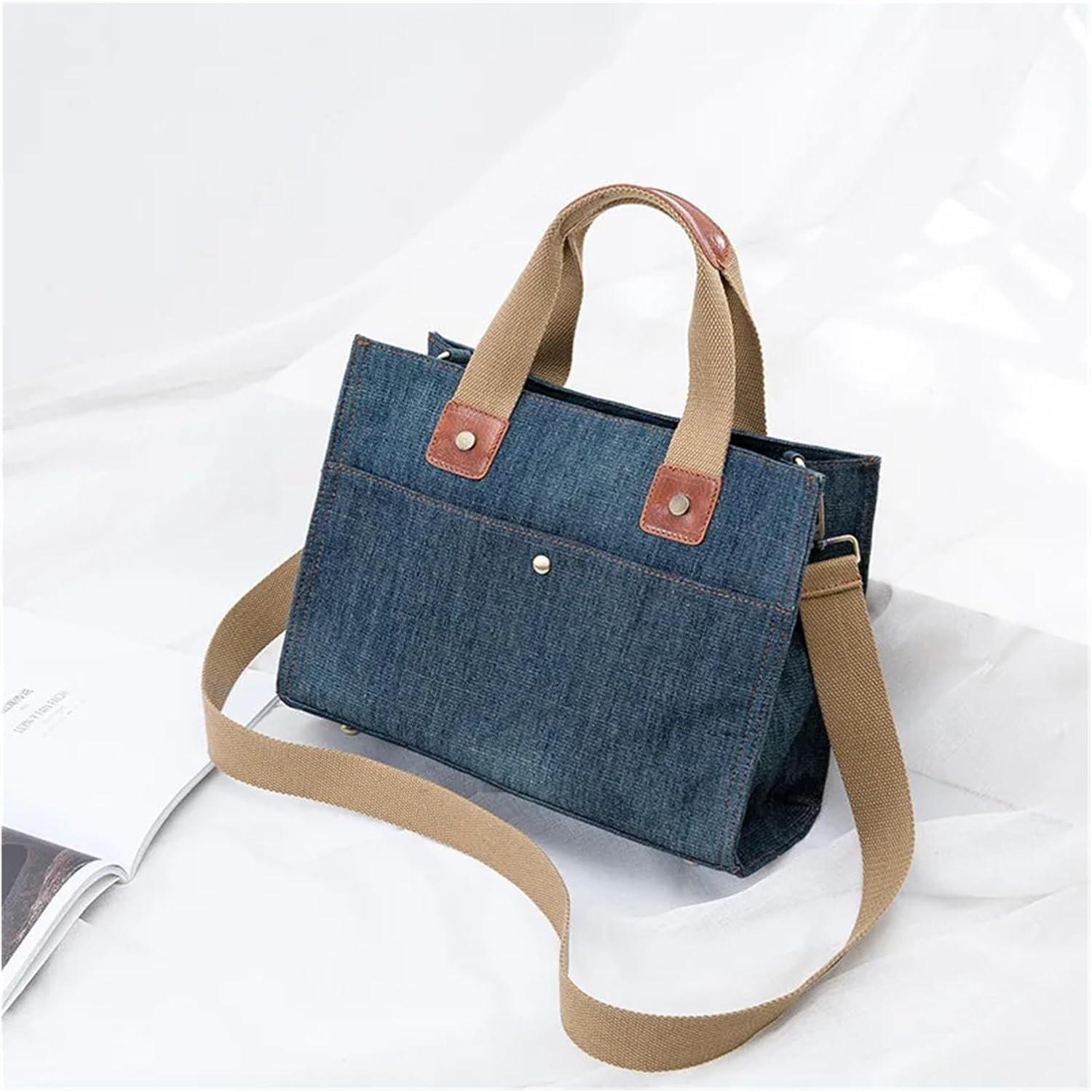 Borsa Jeans Donna Borsa in denim Borse in da donna a tracolla a ufficio for pendolarismo Blu