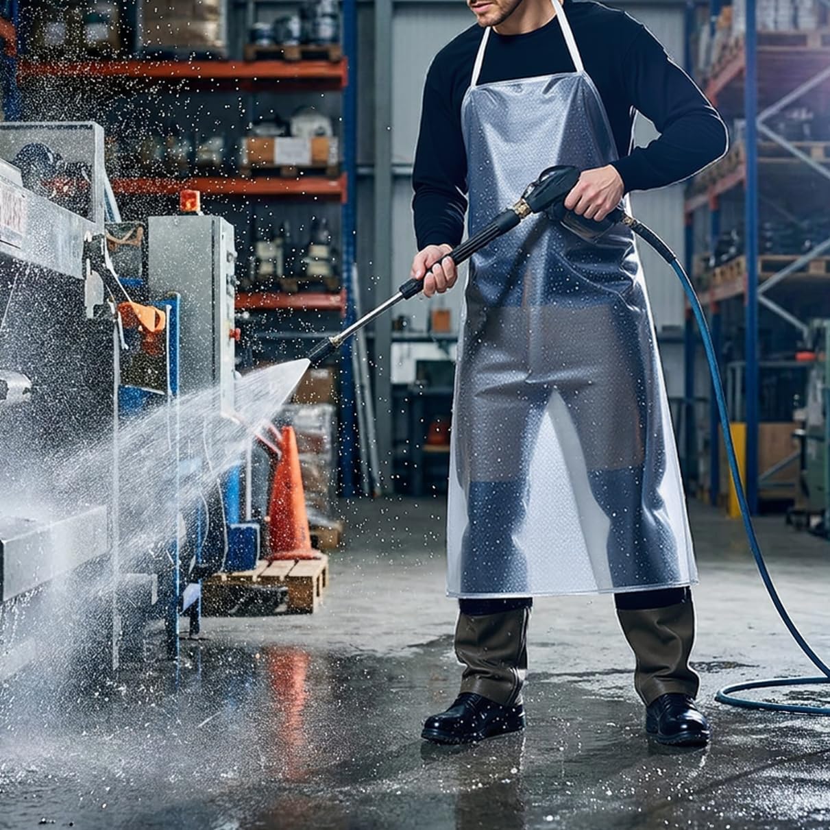 Wodoodporne plastikowe fartuchy przezroczyste PCW, utrzymują Cię w czystości i suchości podczas mycia naczyń, kuchni, gotowania, laboratorium, pracy, rzeźnika, psa, czyszczenia, ryb, unisex, 115 x 70