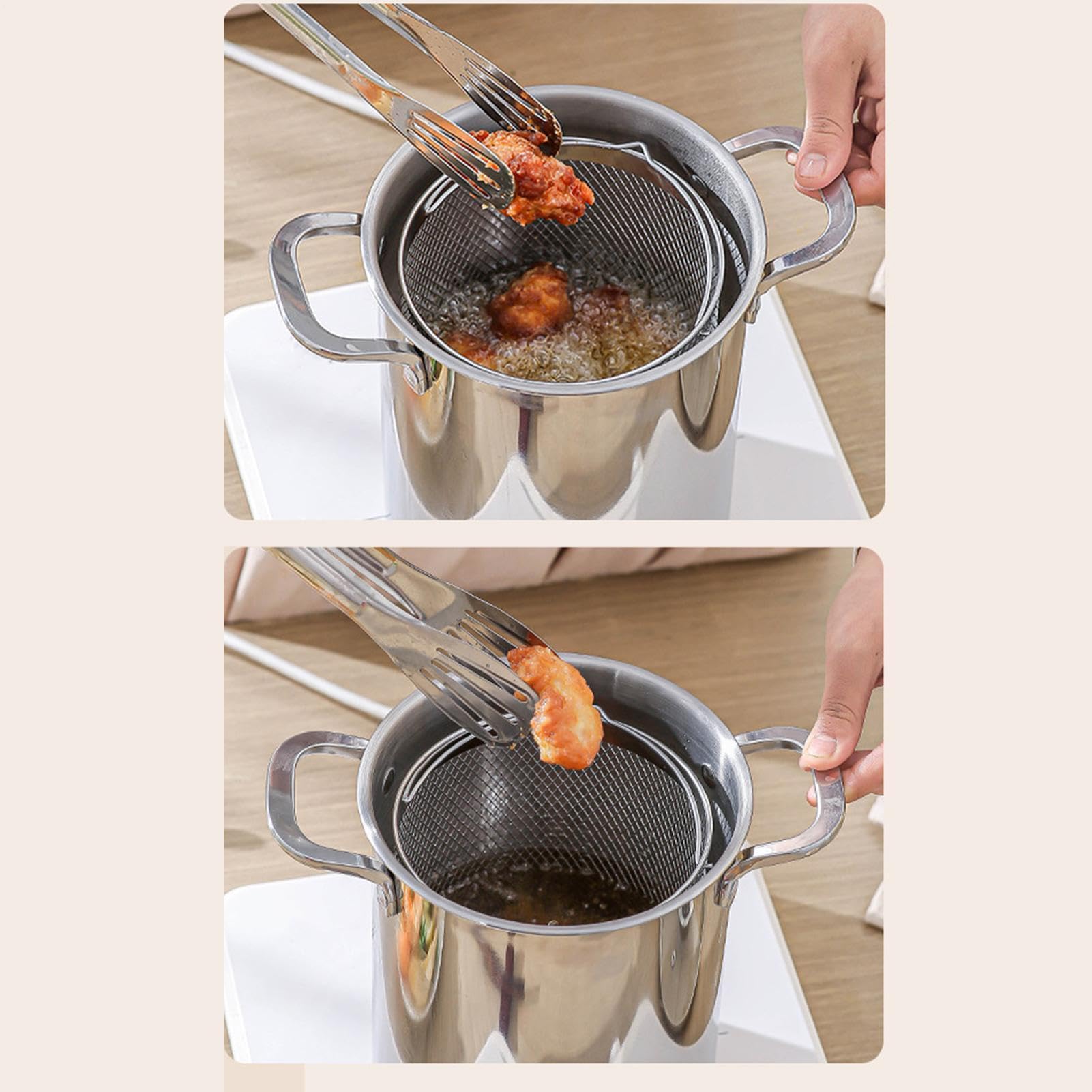 Barchetta per pasta in acciaio inossidabile - Cuocitore verticale per asparagi 4 quarti | Dispositivo di sollevamento del cestello del filtro - casseruola per zuppe per sbollentare spinaci e friggere