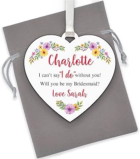 PERSONALISED I Can't Say I Do Without You Plaque Gifts - Custom Will You Be My Bridesmaid, Flower Girl, Maid of Honour Plaque - Bridal Party Proposal Gifts from Bride and Groom - With Grey Bag