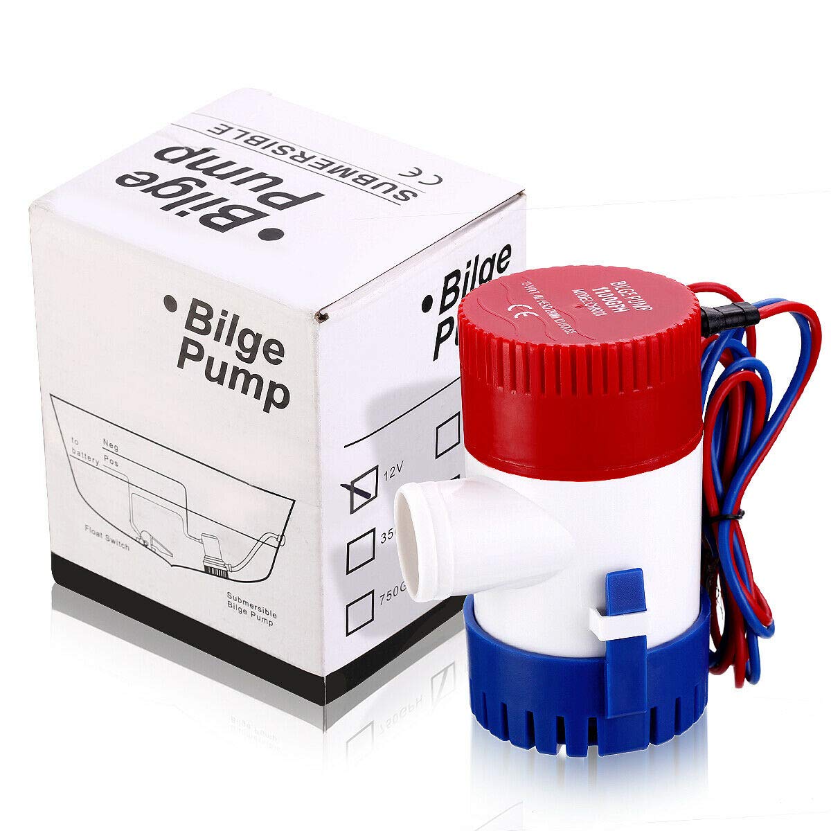 Shop SoftAir® Pompa di sentina Acqua ad Immersione per Barca DC 12v 500/750/1100 GPH elettrica per Yacht Pescherecci Camper Roulotte Caravan Piscine (750 GPH 2840 Litri Ora