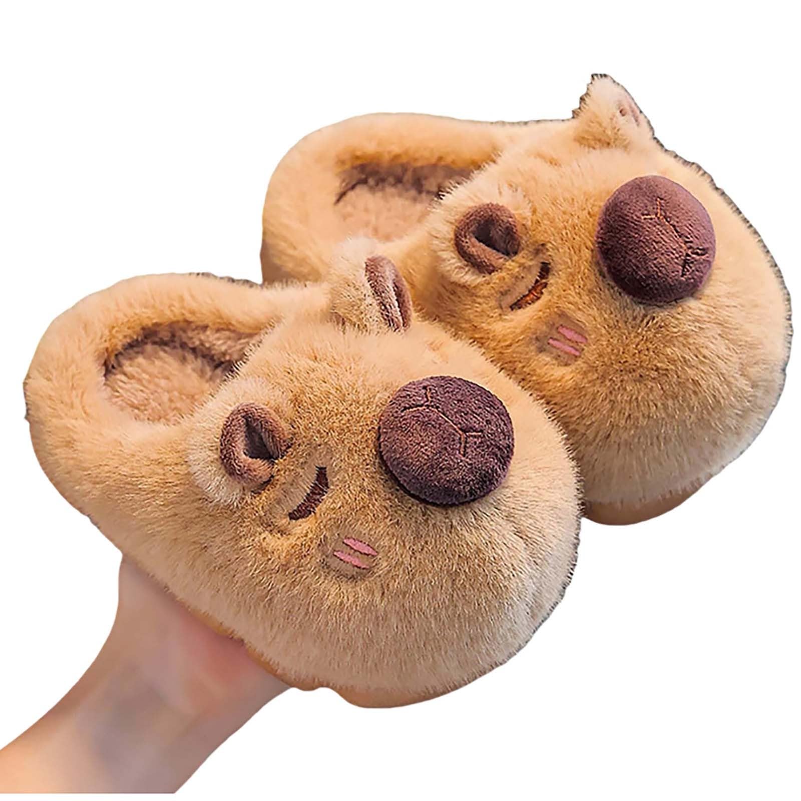 Pantoufles filles motif capybara le cadeau d'hiver chaud et mignon