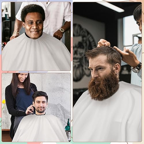 Miniatura 60 de Capa profesional de corte de pelo con cepillo para el cuello, capa de peluquería de gran tamaño para hombres, mujeres y niños