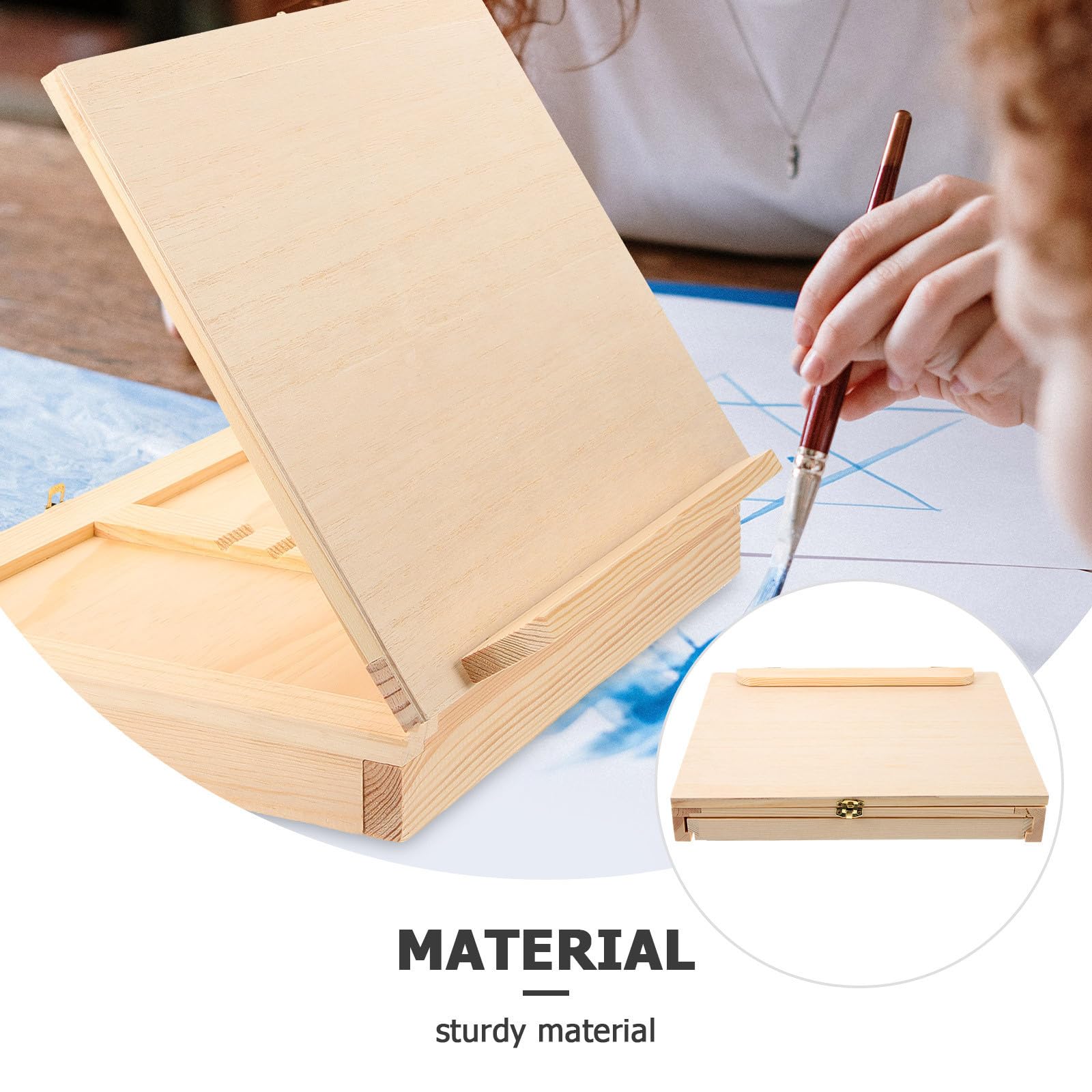 Tablero de Dibujo de Madera Portátil con Cajón para Estudiantes