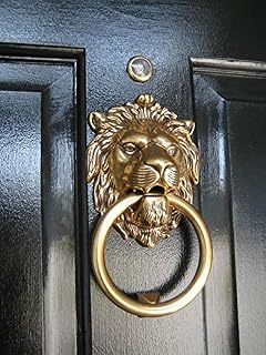 Authentic Vintage Brass Lion Door Knocker - Solid Brass Gate Handle Pull for Home Decor, Halloween & Feng Shui