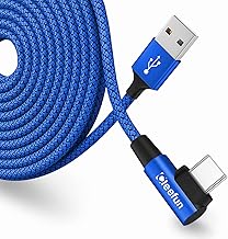 CLEEFUN USB C Kabel Winkel 5M, USB C Winkelstecker 90 Grad Ladekabel Kompatible mit iPhone 15/15 Pro/15 Pro Max, mit Samsung Galaxy S24/S23/S22 Plus