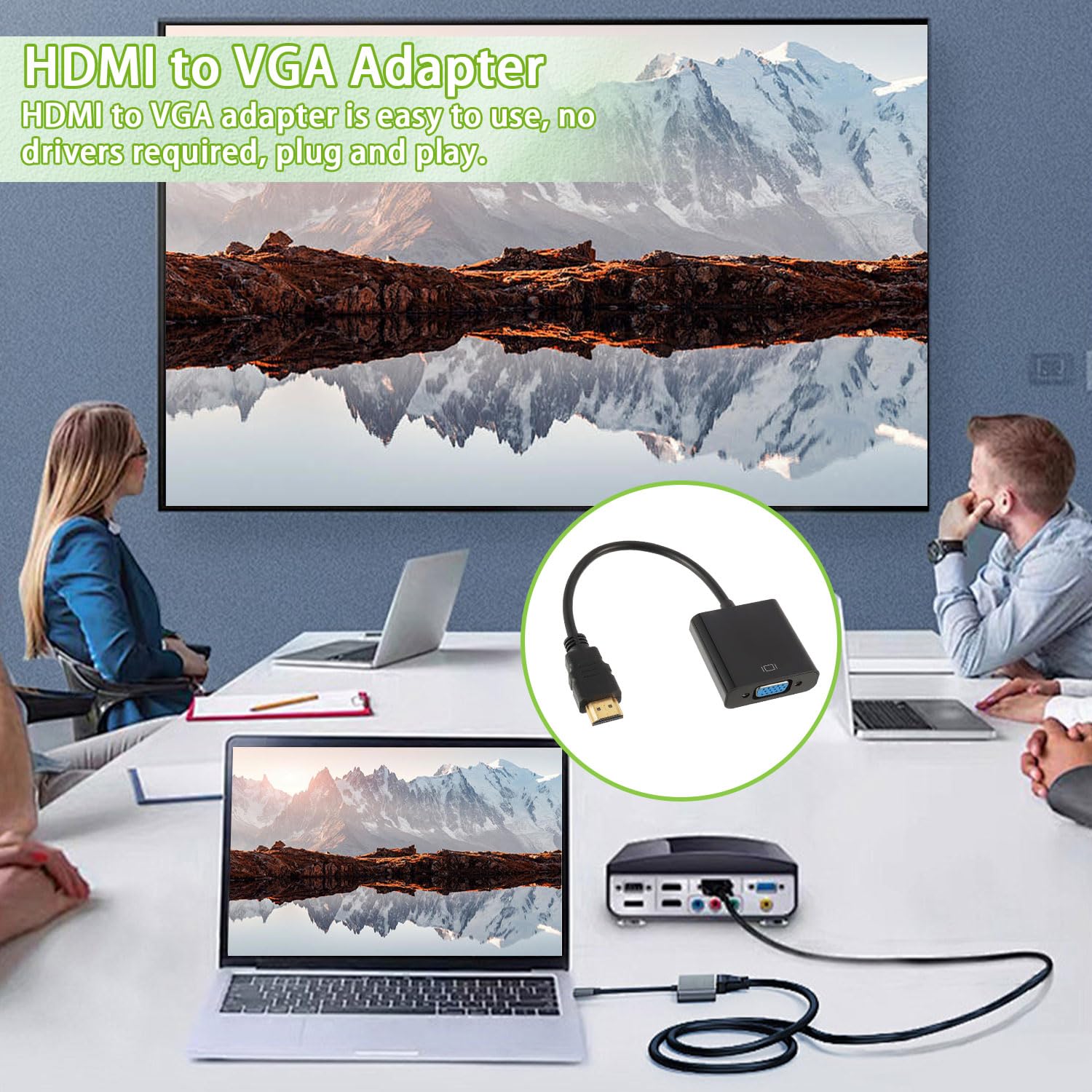 Adaptateur HDMI vers VGA mâle vers Femelle Convertisseur Numérique Analogique