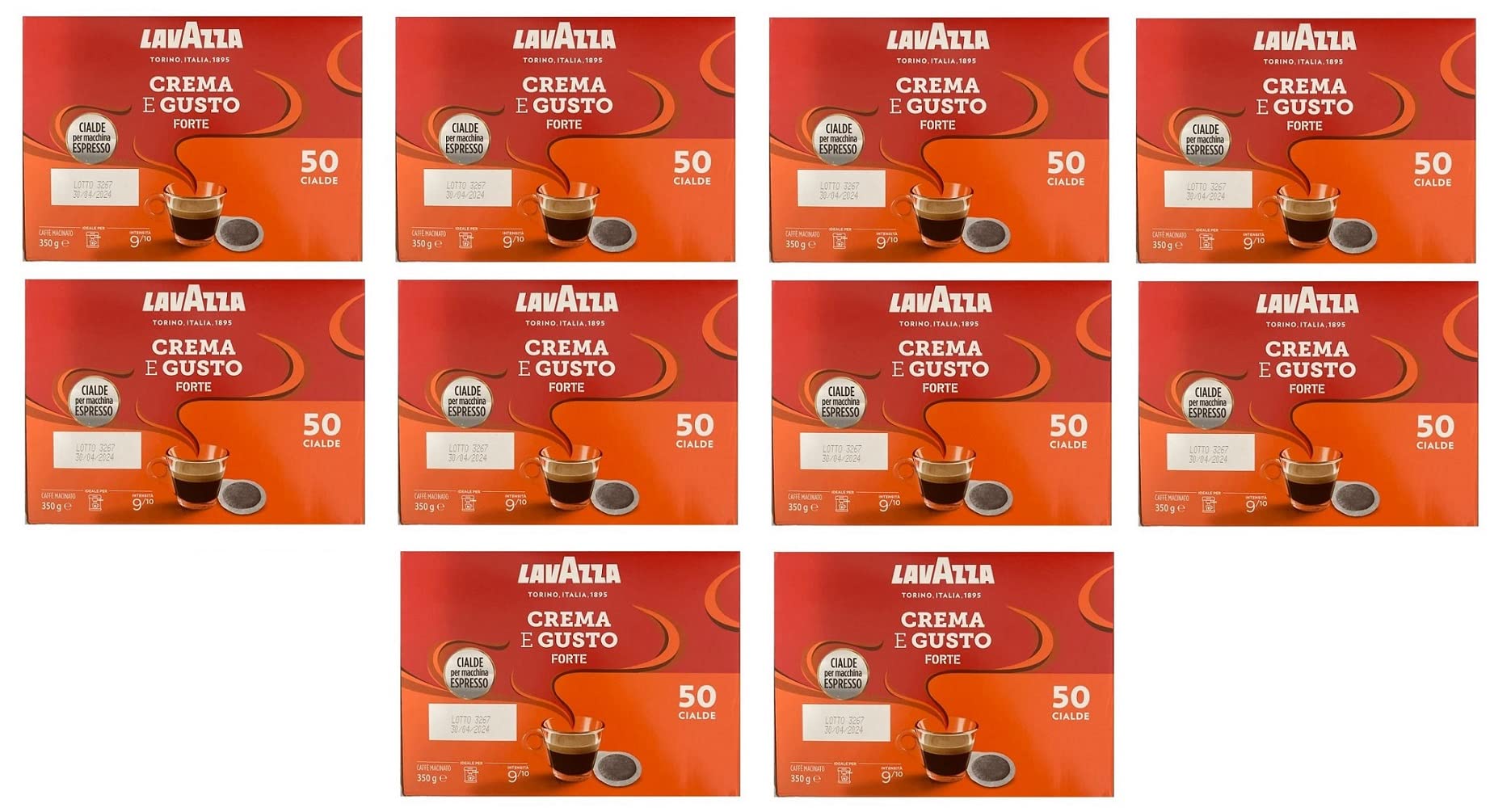 Lavazza Crema e Gusto Forte Cialde 50 cápsulas de café italiano tostado y molido
