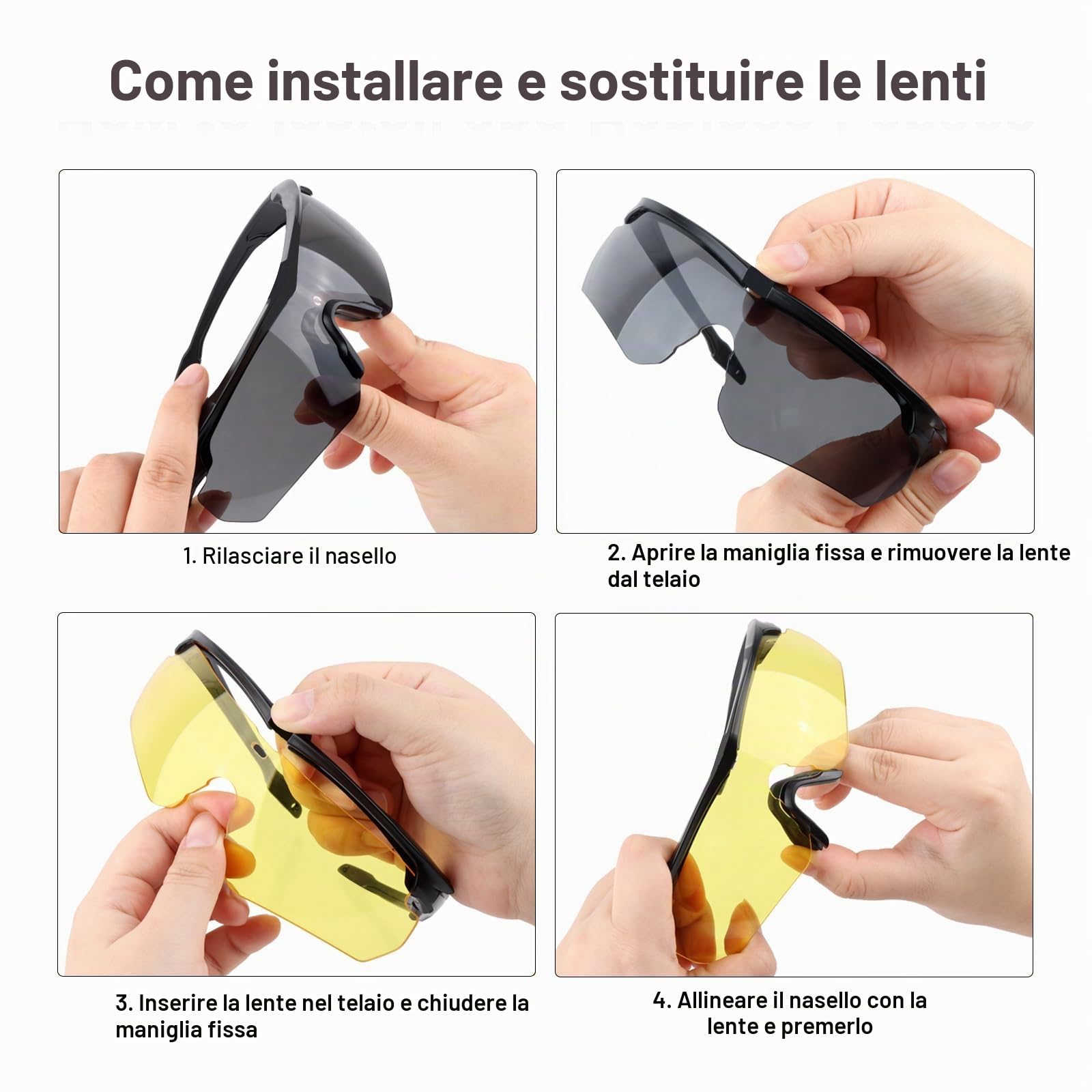 Occhiali sportivi Occhiali sportivi antiappannamento, Occhiali da sole anti-UV400 Occhiali 3 lenti intercambiabili Uomini e donne per ciclismo, escursionismo, corsa, lettura