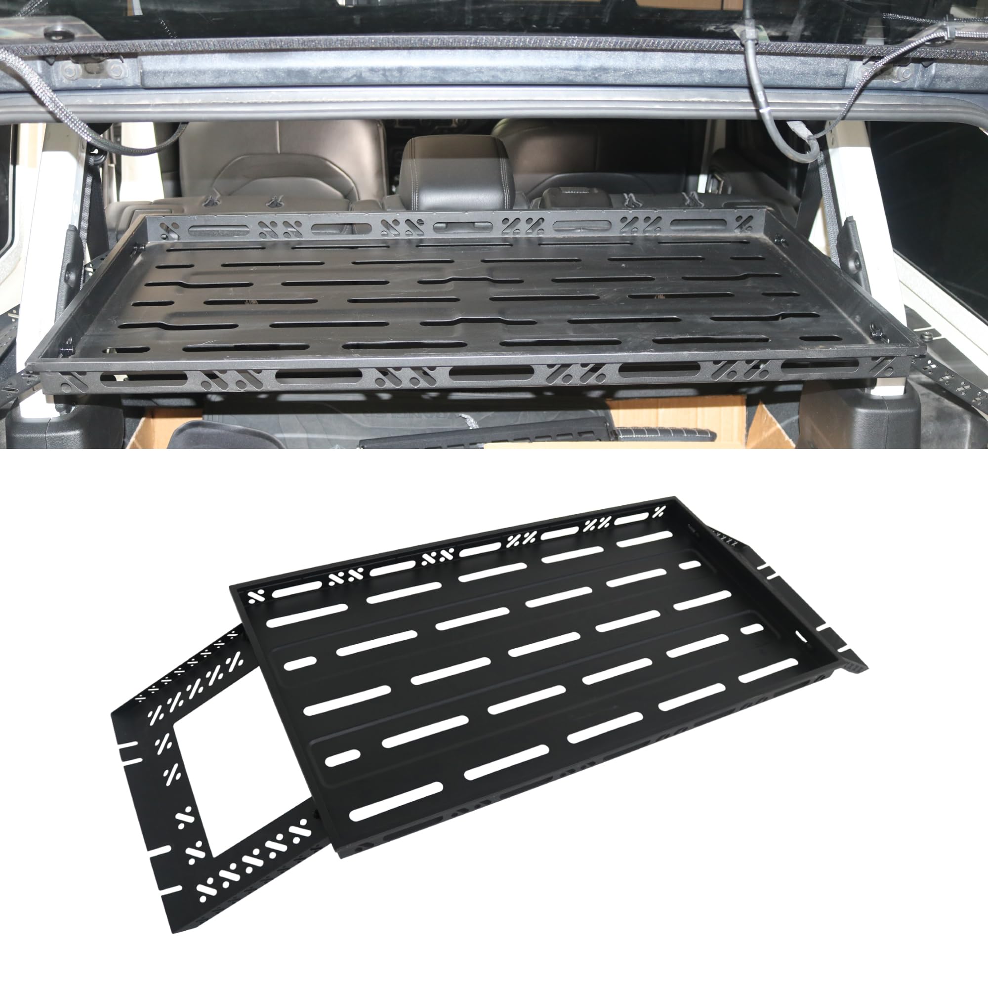 Rear Trunk Cargo Rack Basket Tray Fit for 2018-2024 Jeep JL Unlimited 4 Doors Hardtop,Wrangler Interior Storage Carrier Basket