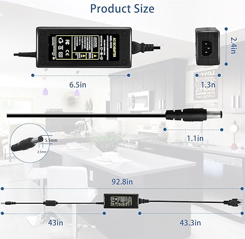 Miniatura 3 de Casgow Adaptador de fuente de alimentación de 12 V 10 A, fuente de alimentación de CA de 120 V a 12 V CC, transformador convertidor de 120 W con
