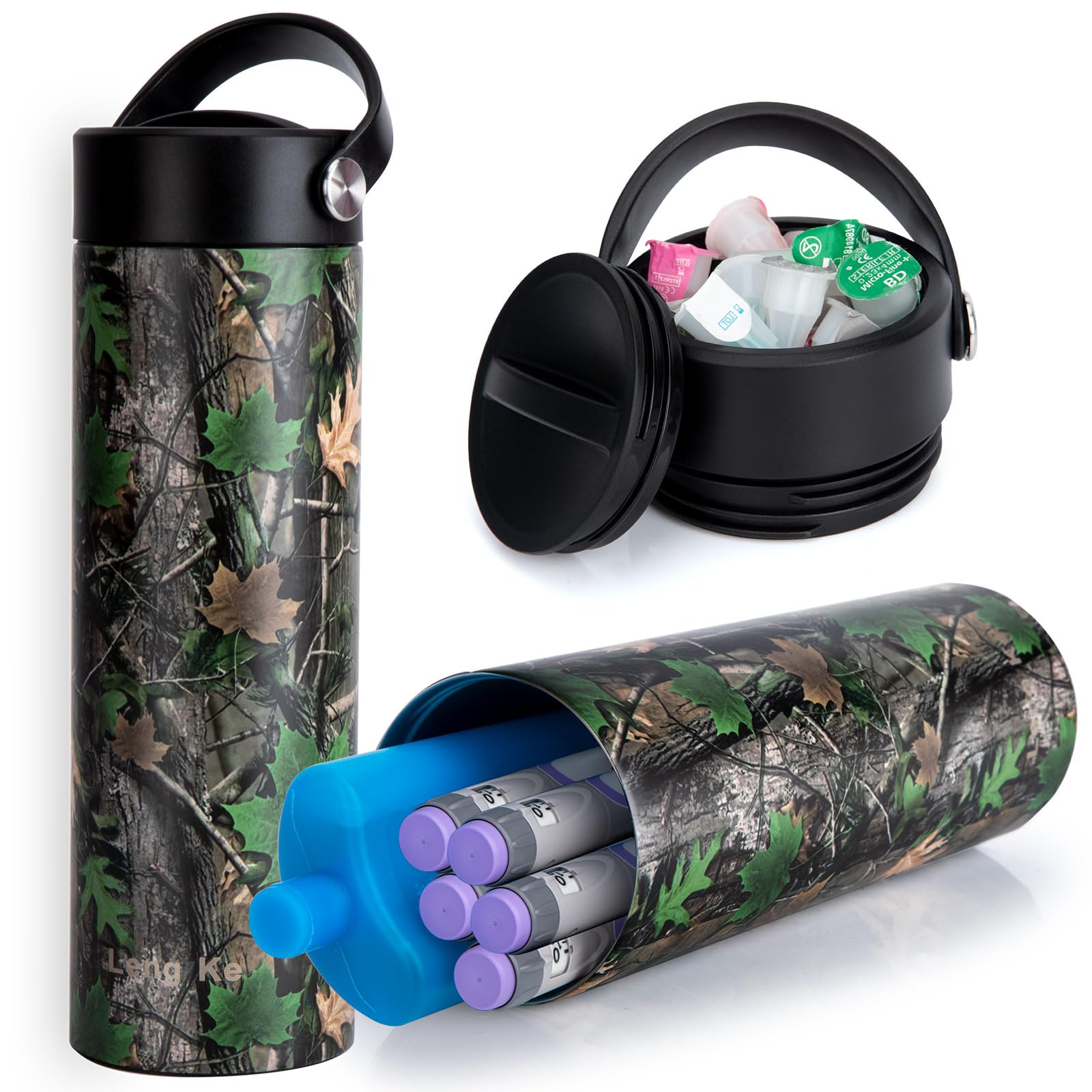 LengKe 48H 5 Pens Insulin Cooler Travel Case Insulin Pen Cooler Box EpiPen Carry Medical Bag TSA Approved Diabetic Travel case with Gel Ice Pack by (