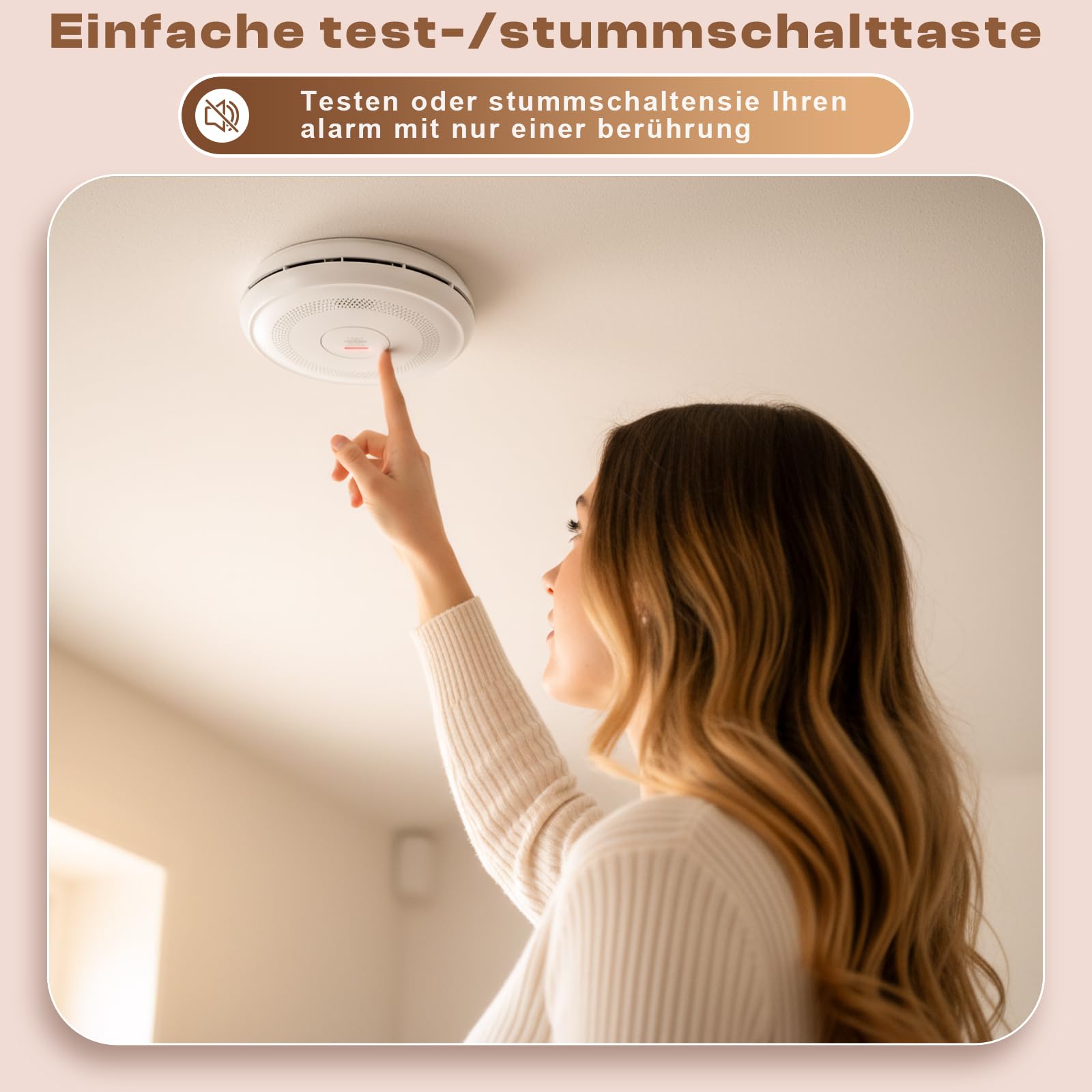 Rauchmelder, 10 Jahre Batterie, TÜV-Zertifiziert, EN14604, 6 Stück | Frühzeitige Raucherkennung, Magnethalterung ohne Bohren, Automatische Selbstüberwachung, Zuverlässiger Brandschutz