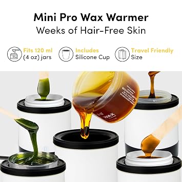 Parissa Mini Electric Hair Removal Wax Warmer for At-Home Waxing with Silicone Cup for All Hair Removal Waxes, Face, Bikini, Leg, and Body, Simple to Use