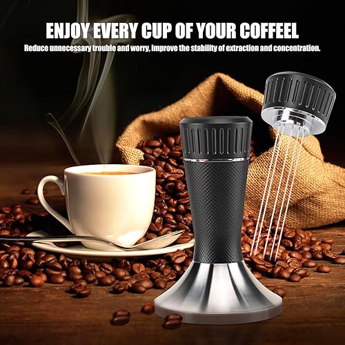 Miniatura 9 de 53mm Espresso Tamper, 2-in-1 Premium Barista Coffee Tamper & WDT Tool, Excellent Quality Curve Stainless Steel Base Tamper for Espresso Machine,