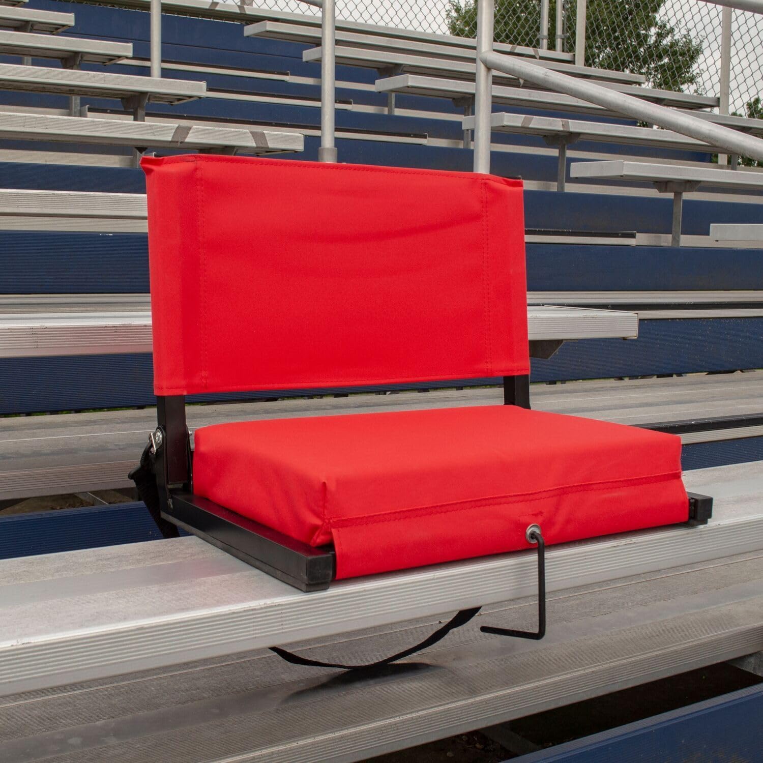 Maykoosh Baroque Bonanza Stadium Chairs for Bleachers with Back Support, Large Ura-Padded Seat for Complete Comfort, Easy Carry Handle with Adjustable Shoulder Strap