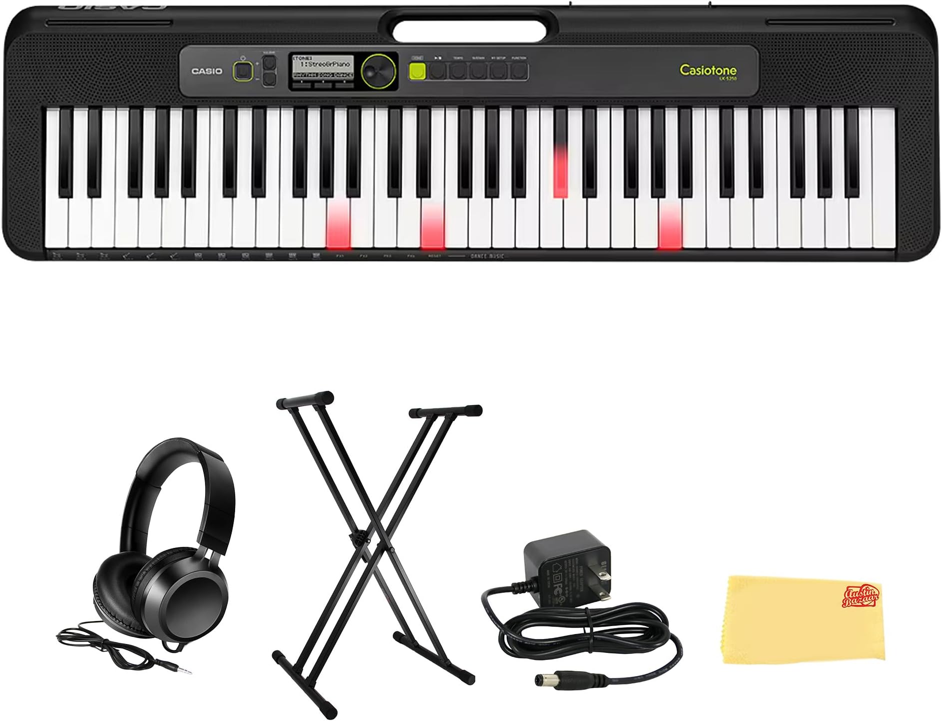 Casio LK-S250 61-Key Premium Lighted Keyboard Pack with Stand, Headphones & Power Supply (CAS LKS250 PPK)