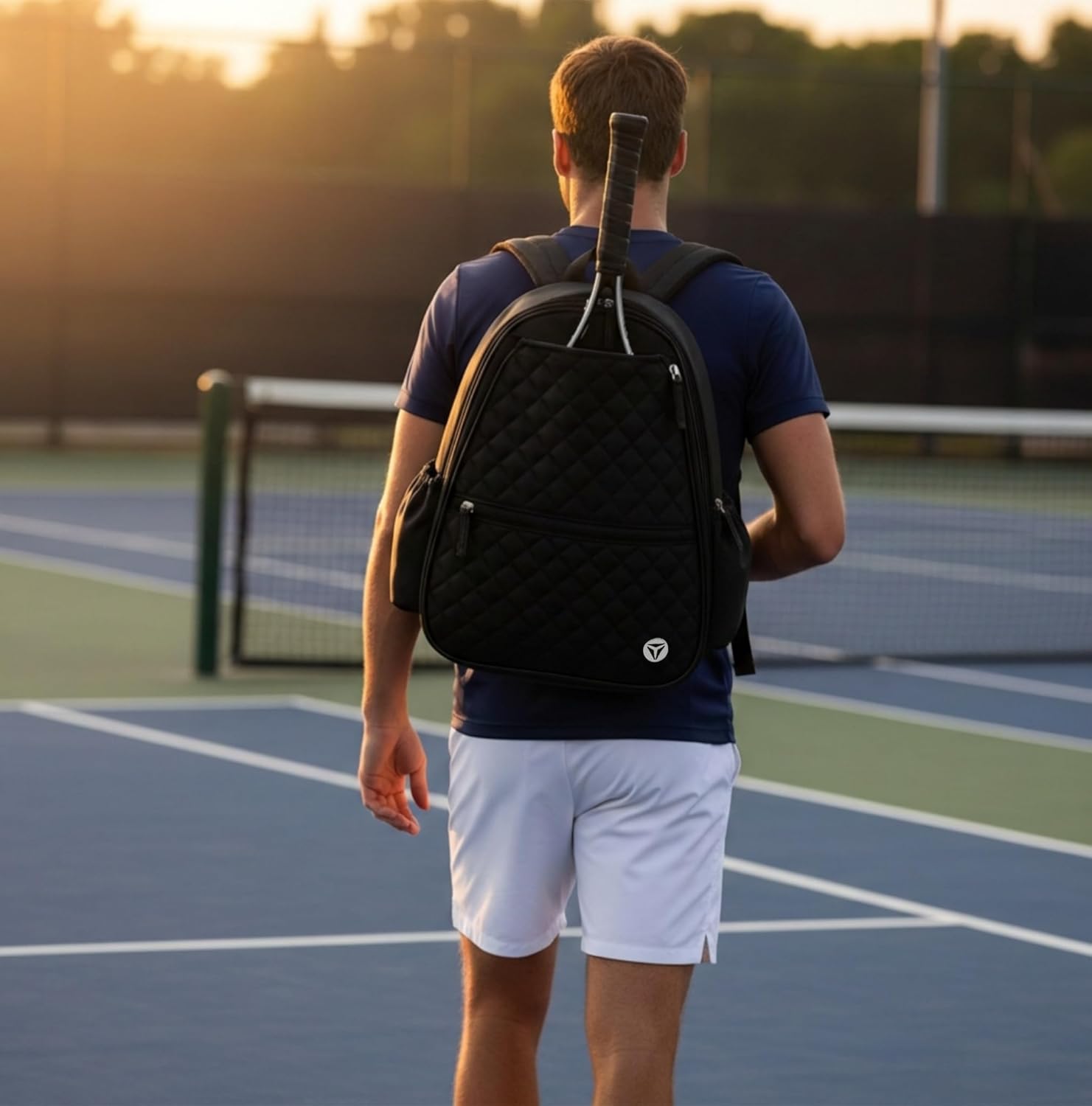 Thorza Tennis Backpack for Women & Men - Large Capacity Outdoor Racket Bag with Adjustable Shoulder Straps, Zip Closure, Multi-Purpose Storage & Bottle Pockets