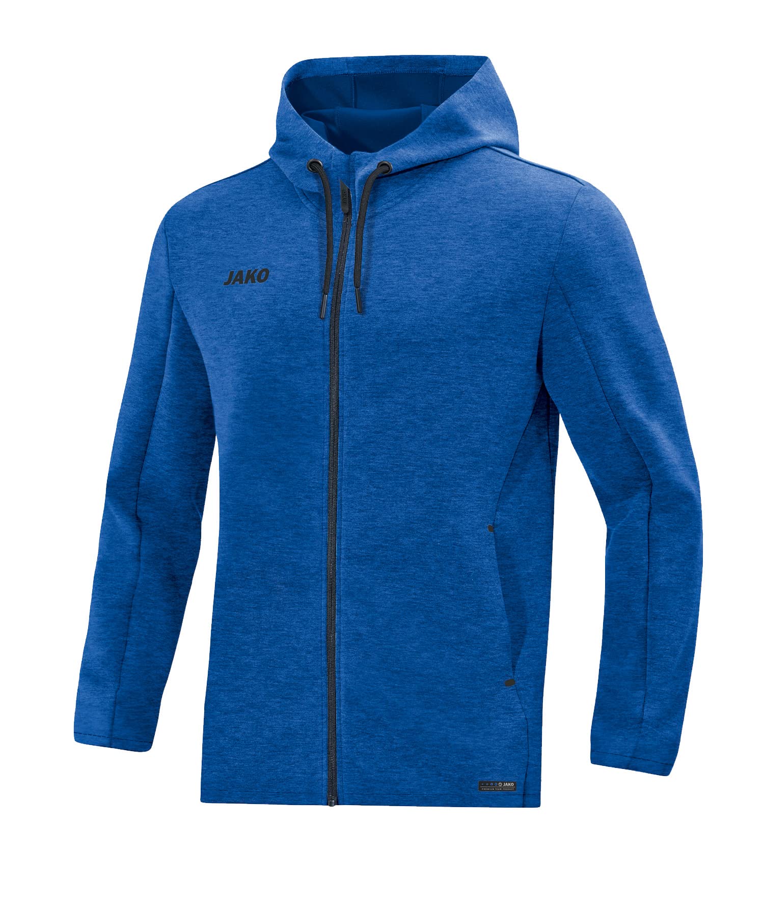 JAKO Men's Premium Basics Hooded Jacket, Royal Mottled, M