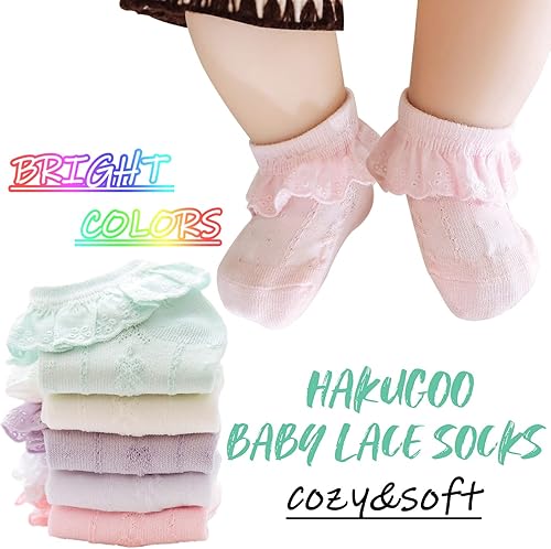Miniatura 3 de Calcetines de encaje para bebé niña, con ojales, 2356 pares de calcetines de princesa para recién nacidos, niños pequeños