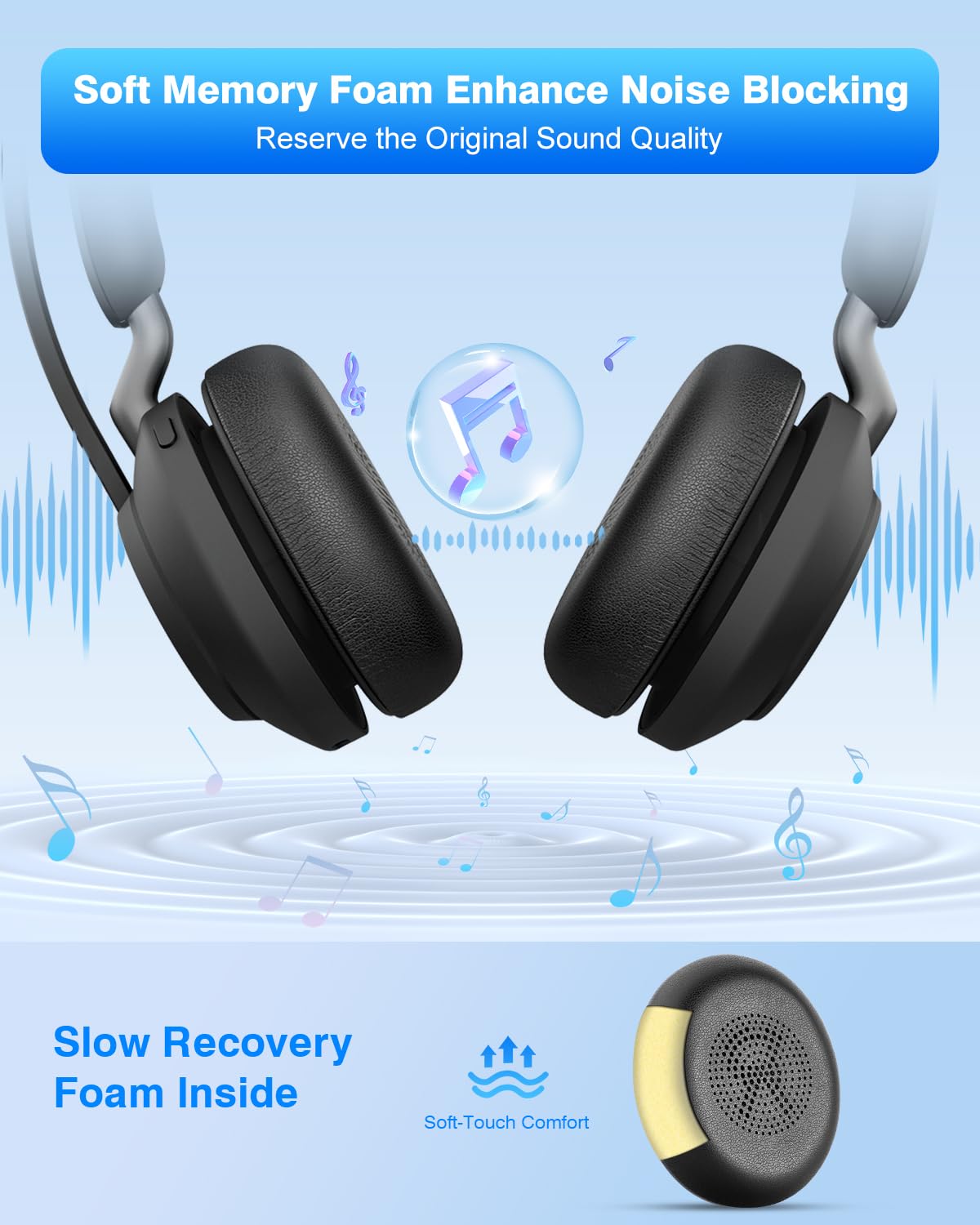 SOULWIT Mousse Coussin Coussinets Pour Jabra Evolve2 65