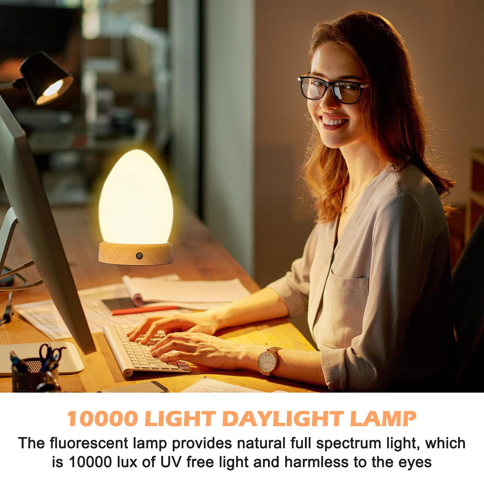PORFOYO Tageslichtlampe 20000Lux Lichttherapielampe mit 3 Farbtemperaturen, 5 Helligkeitsstufen, Fernsteuerung & Timer, Sonnenlicht Simulation für Büro, Schlafzimmer und Homeoffice