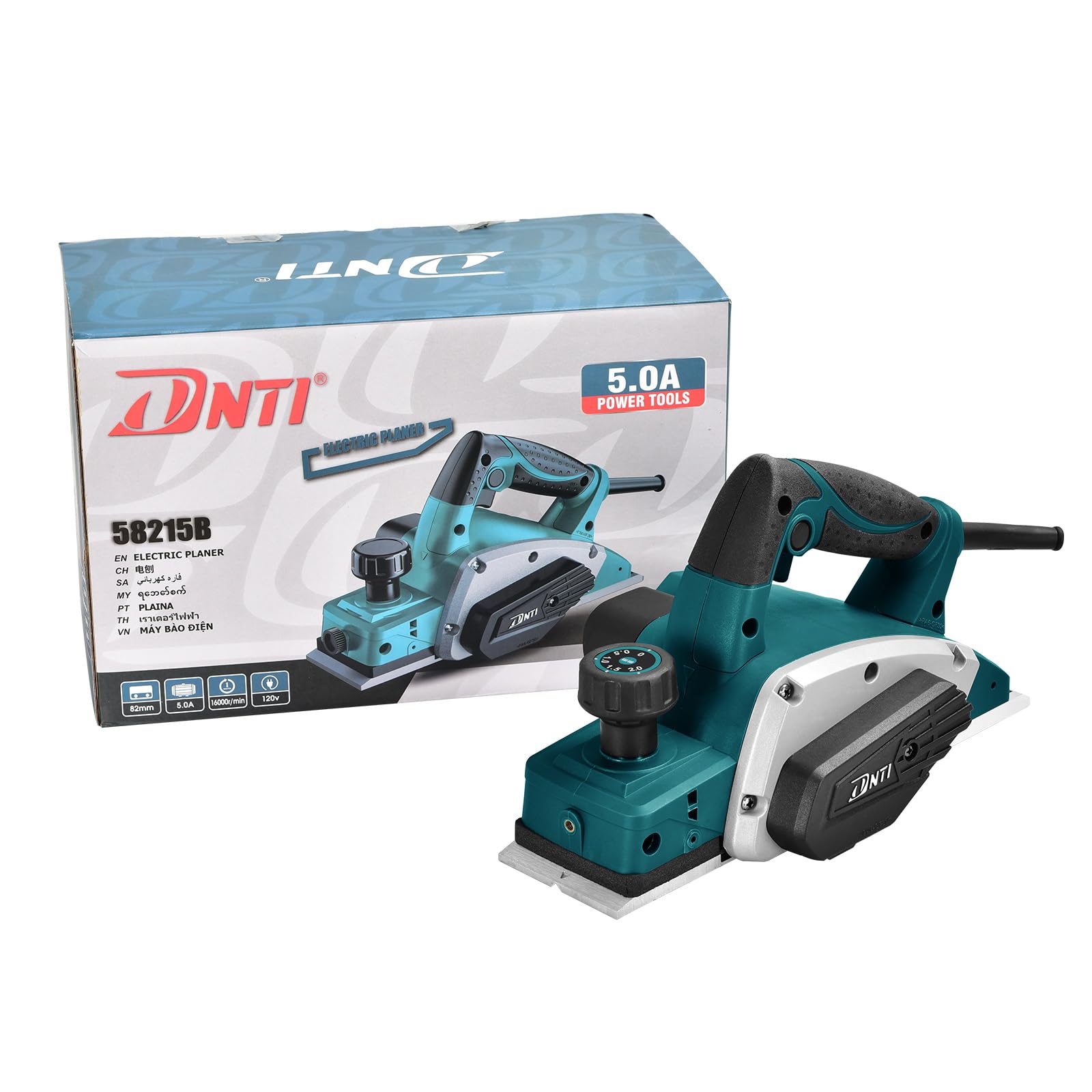 DNTI Rabot électrique 620 W, largeur de rabot 82 mm, raboteuse bois 16000 tr/min, raboteuse electrique profondeur de rabotage 2 mm, 230 V Idéal pour le bricolage et le travail du bois 58215B